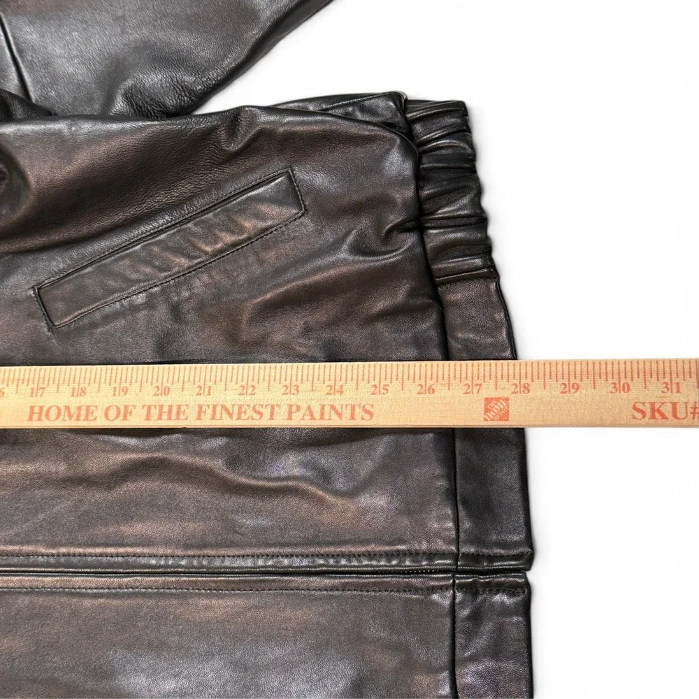 Jos A Bank Mens Black Genuine Leather Bomber Jacket Full Zip Coat Large